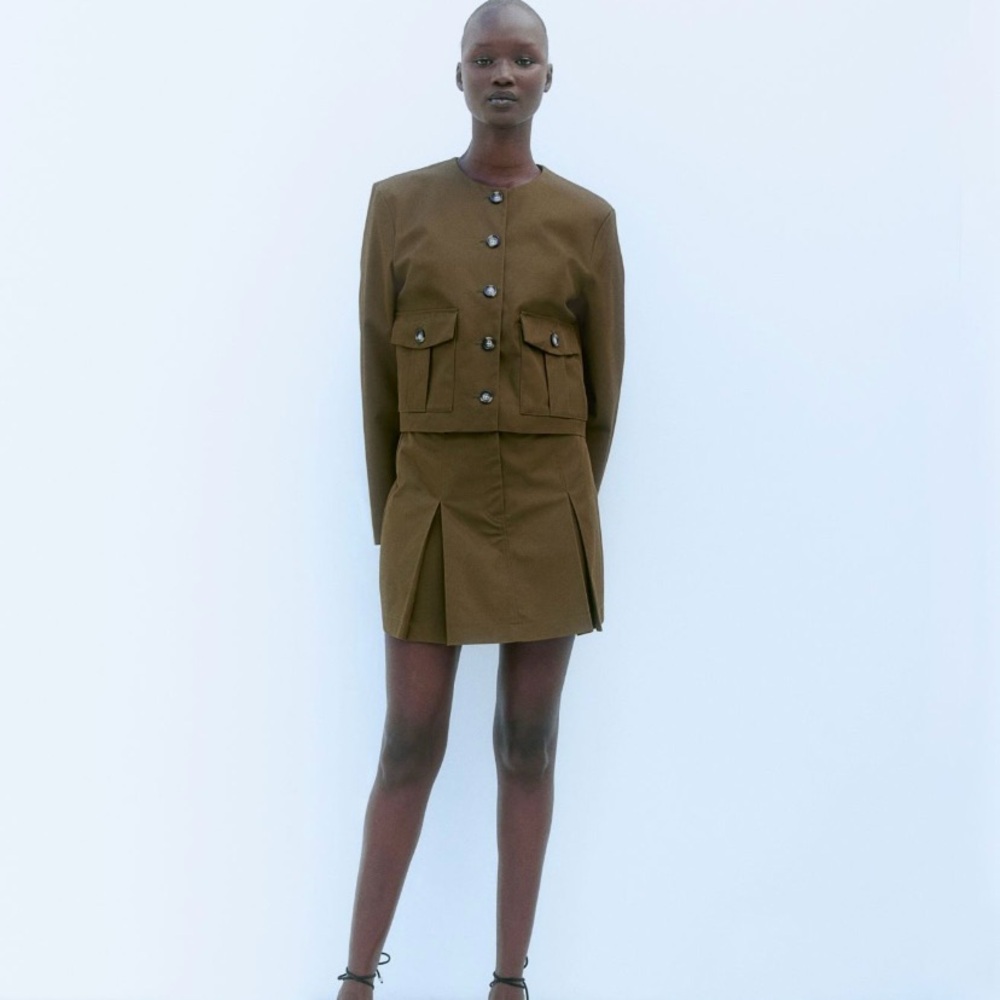 H&M A-line mini skirt in thick twill